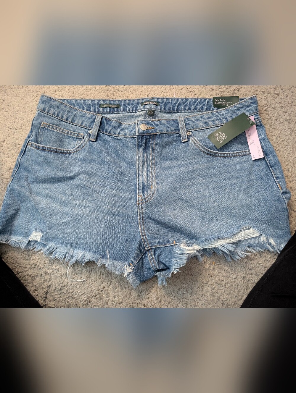 wild fable Light Blue High-Rise Frayed Denim Shorts